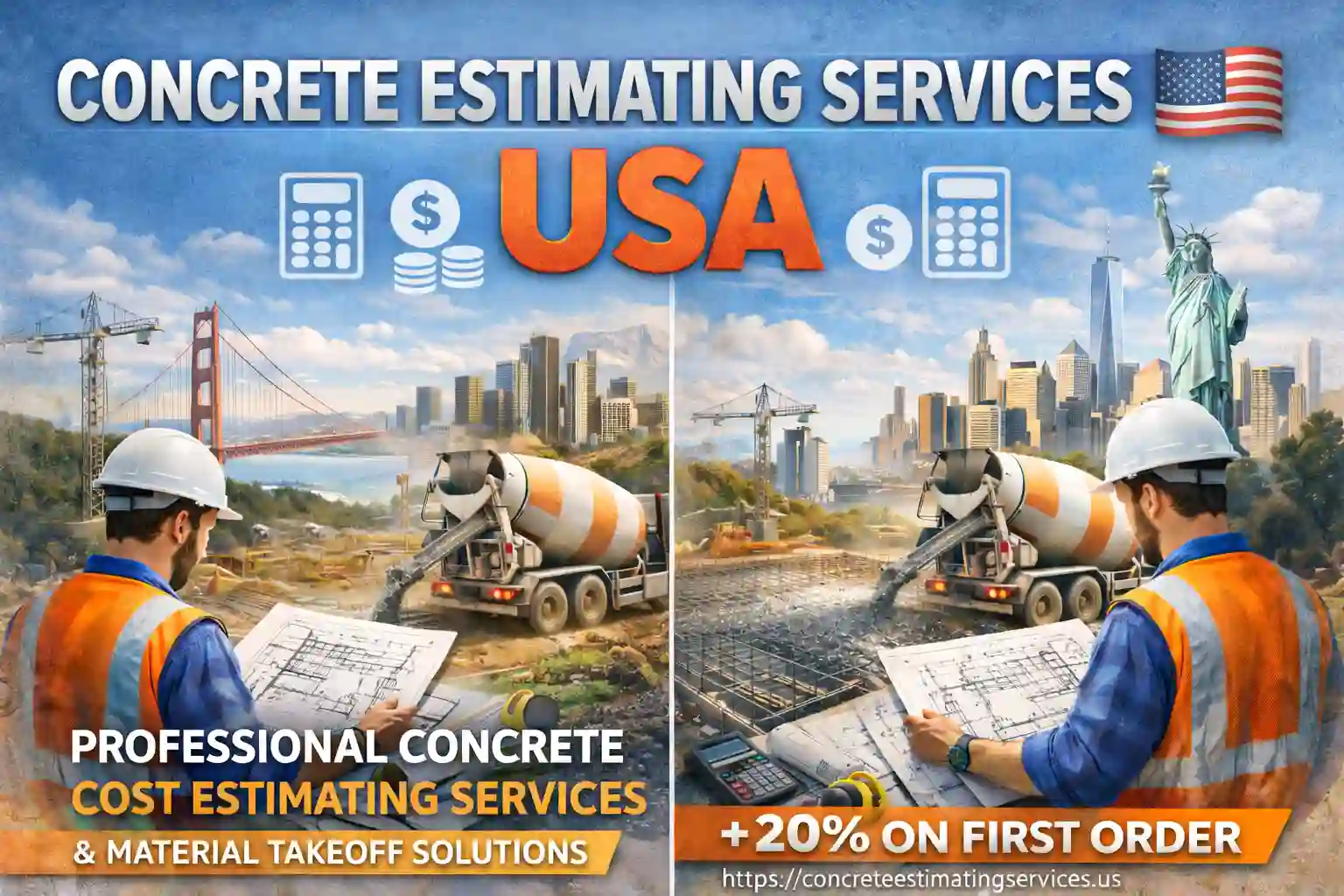 Concrete Estimating Services USA – 20% Off First Order